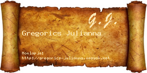 Gregorics Julianna névjegykártya